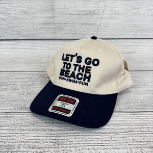 Anthropologie Otto "Let's Go To The Beach" Cream Navy Baseball Cap